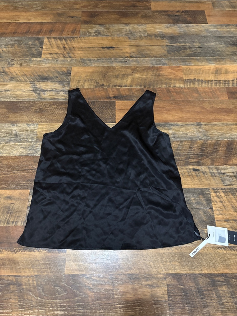 Lilysilk Sleeveless V-Neck Black‎ Silk Tank Top